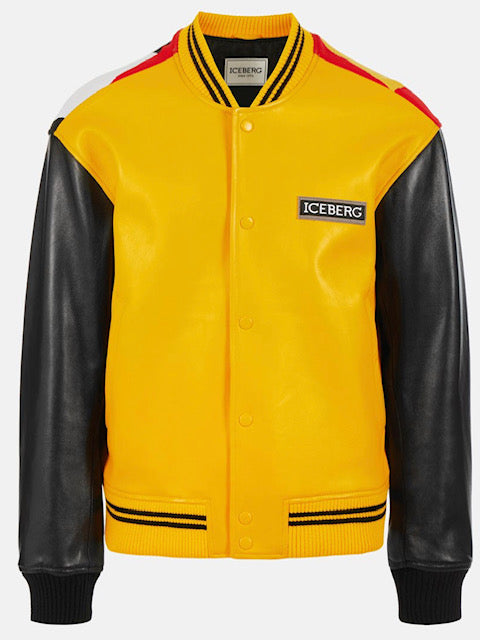 Leather Bomber with Cartoon detail