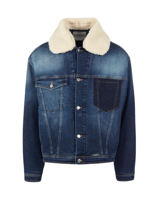 Denim Jacket With Eco Fur Collar