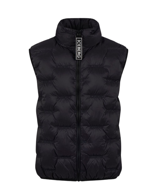 Padded Vest With Allover Logo