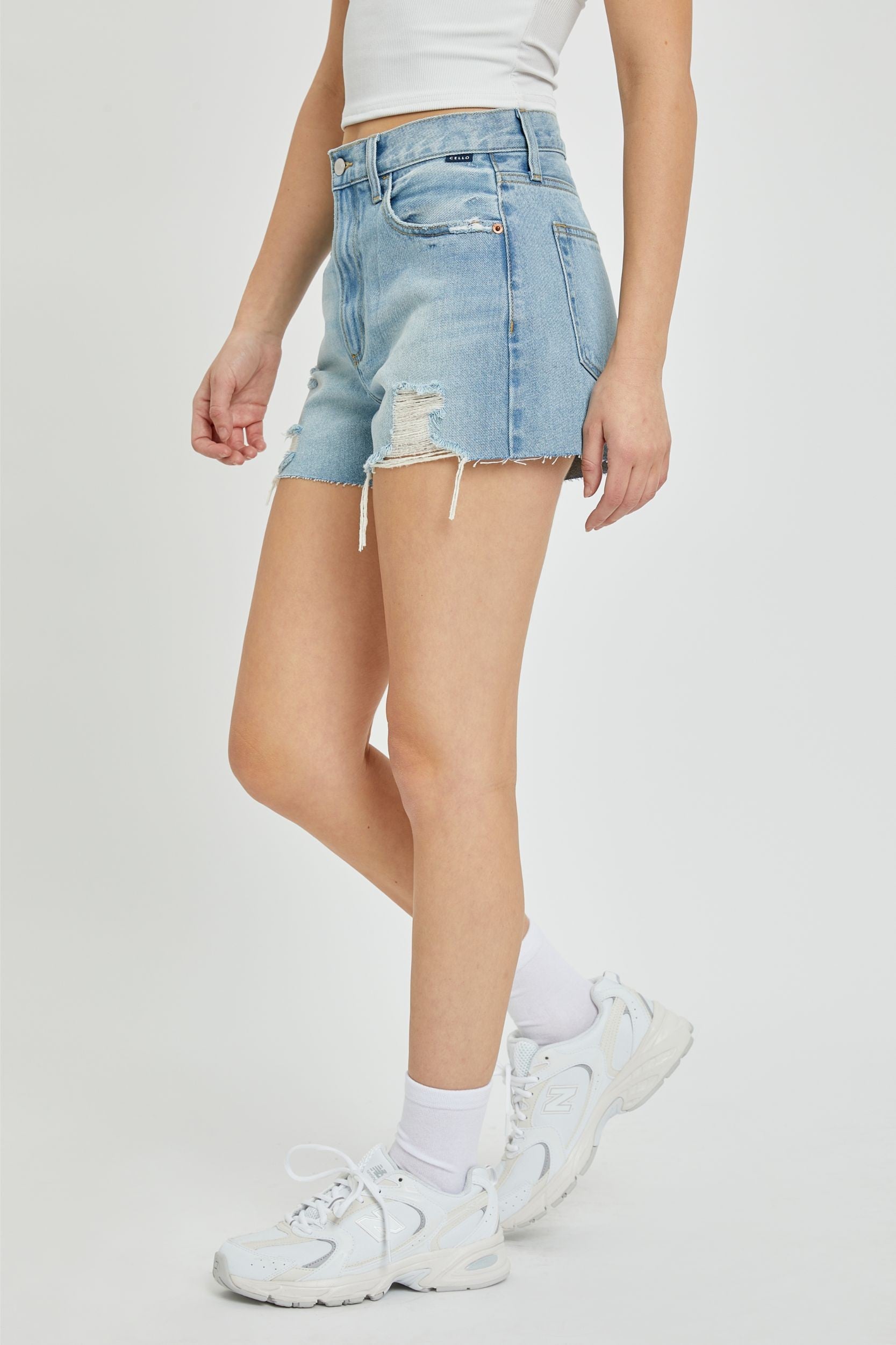 High Rise Mom Shorts with straight hem