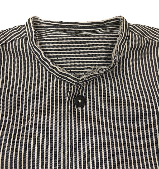 90WER Striped Band Collar Shirt