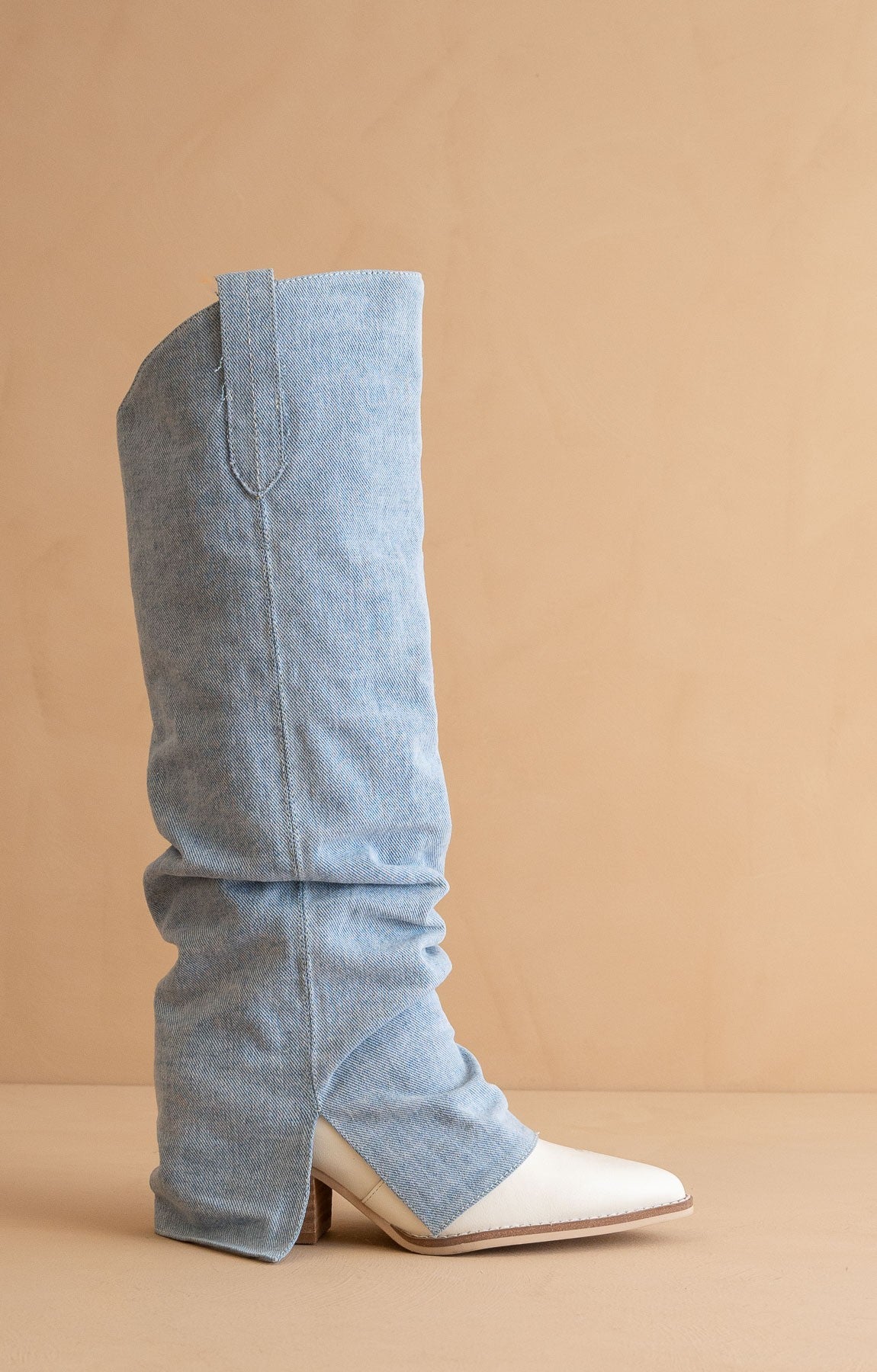 Fold Over Denim Boot
