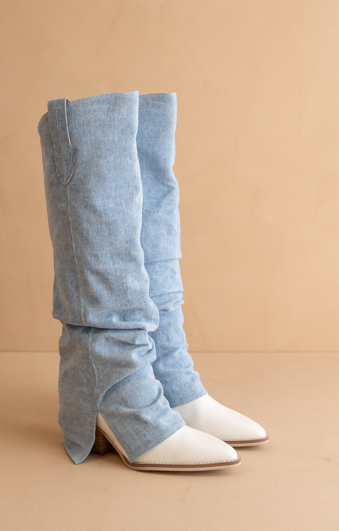Fold Over Denim Boot