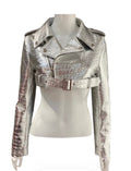 Cropped Leather Biker
