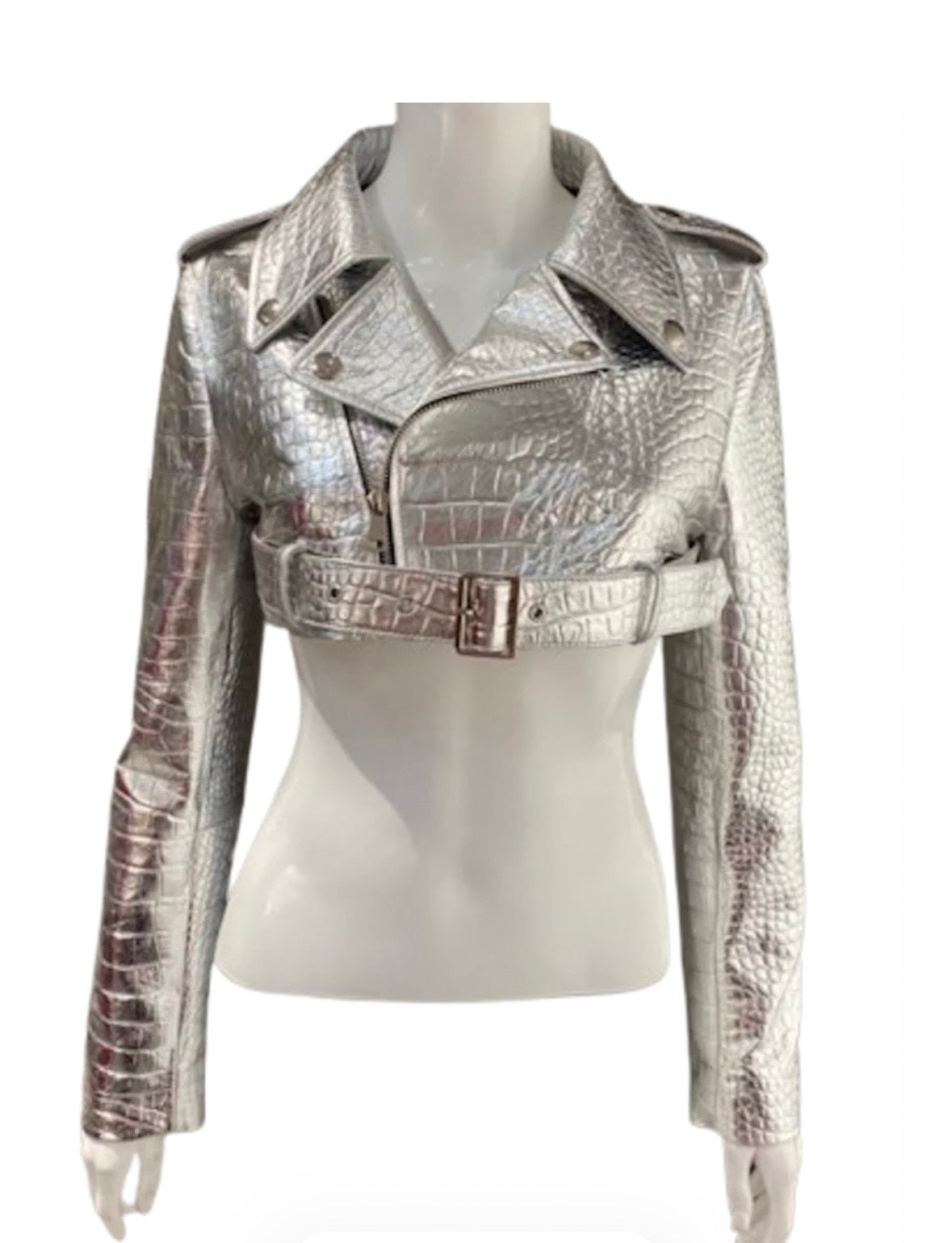 Cropped Leather Biker