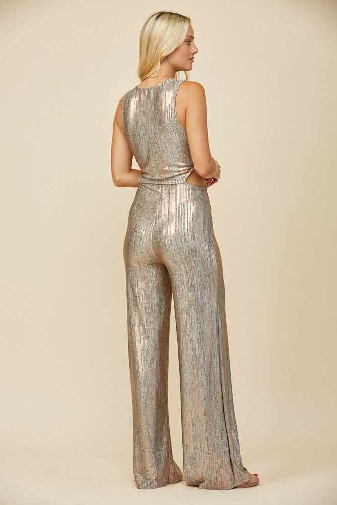 Metallic Cut Out Jumpsuit