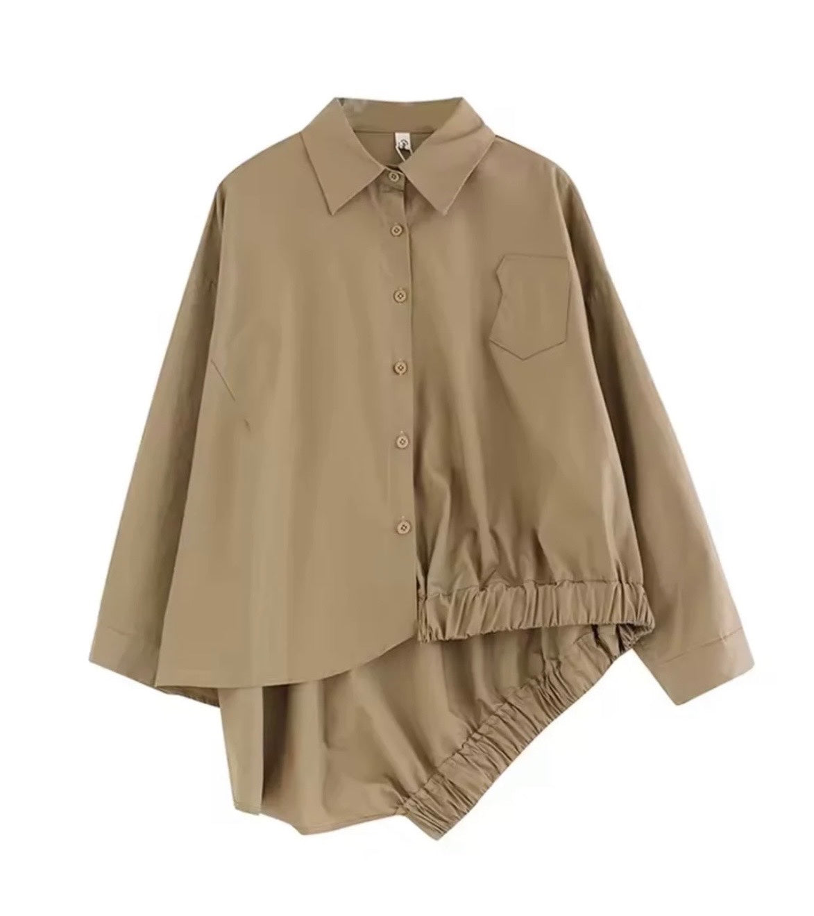 Asymmetrical Gathered Shirt