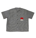 90WER Striped Band Collar Shirt
