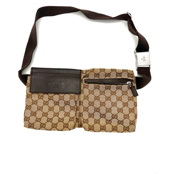 Gucci - Monogram Double Pocket Belt Bag